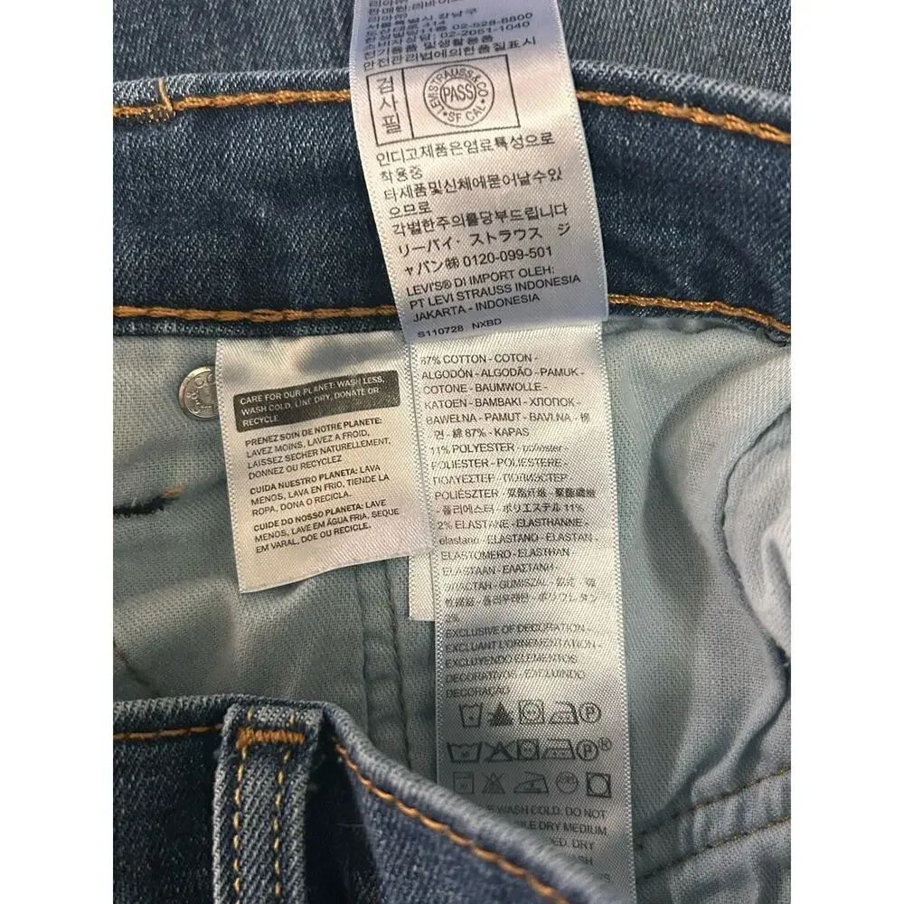 Levi Strauss Levis 513 Men’s 34x30 Blue Denim Stretch Jeans Straight Leg